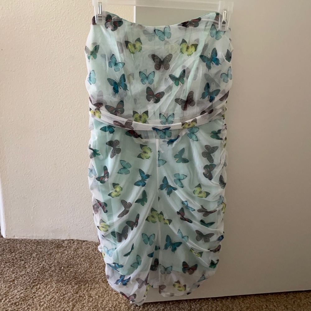 Butterfly Mesh Mini Dress
